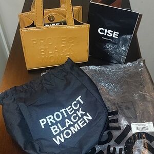CISE BRAND "PROTECT BLACK WOMEN" COLLECTION IN VEGAN LEATHER MINI BAG (CAMEL)